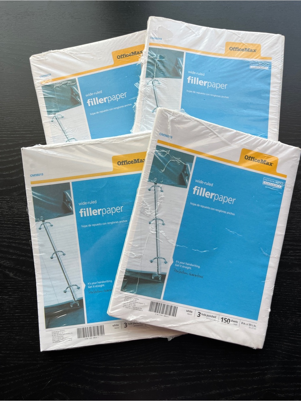 OfficeMax Wide Ruled Filler Paper 150 Sheets 8x10.5 3 Hole Punch White Pack